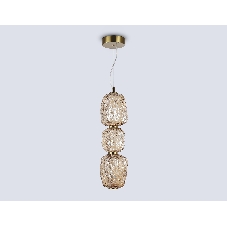 Подвесной светодиодный светильник Ambrella light LH30102 SB/TI бронза/янтарь 23W 3000K 140*140*1760