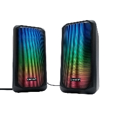 Акустическая система 2.0 Gembird SPK-300, 10Вт, пластик, рег.громкости, RGB подсветка, черный