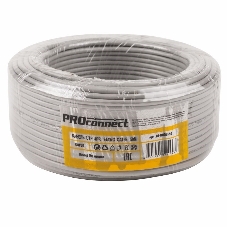 Кабель UTP PROconnect 4PR 24AWG, CU (медь), CAT5E, 100 МГц, PVC, серый, бухта 50 м