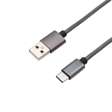 Кабель USB-Type-C Rexant 3A/nylon/grafit/1м