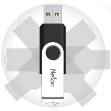 Флешка USB Netac U505 (NT03U505N-016G-20BK), 16Gb, USB 2.0, R/W 70/30, черный/серебристый