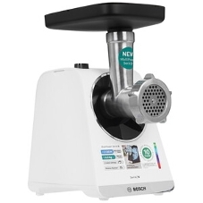 Мясорубка электрическая Bosch MFWS609W белый/черный, 2100 Вт, 3.5 кг/мин, реверс, насадки - 4