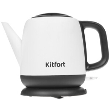 Чайник электрический Kitfort KT-6112 1 л, 1630 Вт, белый/черный (корпус: нержавеющая сталь)