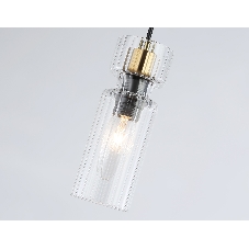 Светильник Ambrella light LH56111 BK/BS/CL черный/латунь/прозрачный E14 max 40W D65*1500