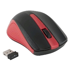 Мышь беспроводная Oklick 485MW черный/красный, 1200 dpi, радиоканал, USB, кнопки - 3