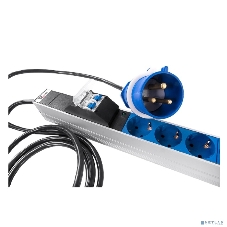 Блок силовых розеток Rem Rem-32, Shuko х 20, вход IEC 309, шнур 3 м, 1 463мм, однофазный 32А, автомат + индикатор, серый