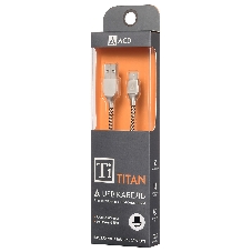 Кабель USB ACD-Titan Type-C ~ USB-A Нейлон, 1м, желто-черный