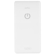 Портативный аккумулятор Perfeo 10000 mAh + Micro usb/In Micro usb/Out USB 1 А, 2.1A/белый (PF_B4297)