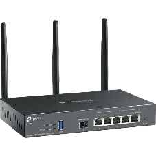 VPN-маршрутизатор TP-Link ER706W Omada с гигабитными портами и поддержкой Wi-Fi AX3000, 1 гиг. SFP WAN/LAN, 1 гиг. RJ45 WAN, 4 гиг. RJ45 WAN/LAN, USB 3.0, до 574 М/с на 2,4 ГГц + до 2402 М/с
