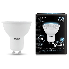 Лампа светодиодная Gauss MR16 7Вт цок.: GU10 спот 220B 4100K св. свеч. белый нейт. MR16 (упак.: 10 шт)