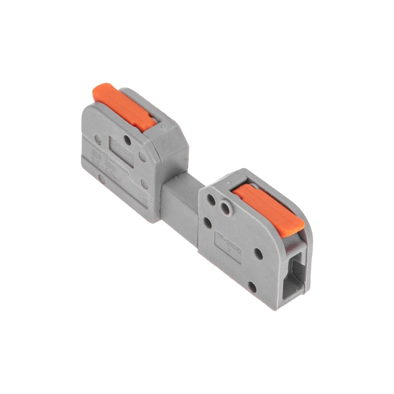 Клемма Rexant СМК 222-421R проходная разъемная 1 полюс серый 0,2-2,5/4 мм² (блистер 5 шт/уп)