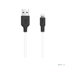 Кабель USB 2.0 HOCO X21, силиконовая оплетка, AM/Lightning M, бело-черный, 1м