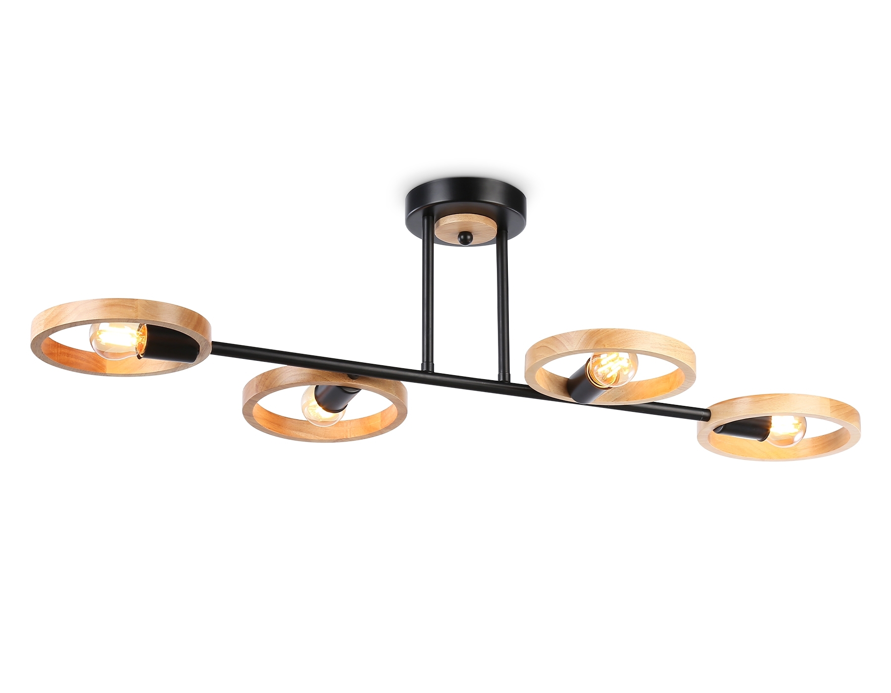 Светильник Ambrella light TR8248/4 BK/LWD черный/светлое дерево E27/4 max 40W 840*360*220