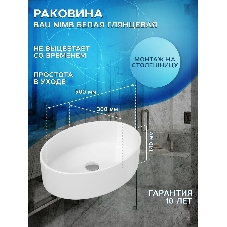 Тумба Bau Dream Blackwood 50 графит, раковина BAU Nimb 50х36, выпуск клик клак, белый