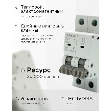 Автоматический выключатель Гарнизон CB-4763-2-06-4.5-C, ВА 47-63, 2P, 6А, 4.5kA (C)