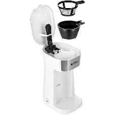 Кофеварка капельная Kitfort КТ-7411 белый/нержавеющая сталь, исп. кофе - молотый, 0.4 л, 450 Вт