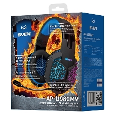 Гарнитура Sven AP-U980MV синий-чёрный, проводная, USB