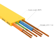 Патч-корд GCR PROF плоский прямой 2.0m, UTP медь cat.6, желтый, 30 AWG, ethernet high speed 10 Гбит/с, RJ45, T568B, GCR-52827