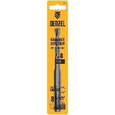 Бур по бетону Denzel двойная спираль, Cobalt W-tip, 8x110 мм, SDS PLUS