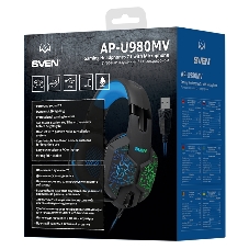 Гарнитура Sven AP-U980MV синий-чёрный, проводная, USB