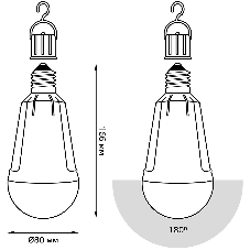 Лампа cветодиодная A80 12W 900lm 4100K Е27 авар. с Li-Ion аккумулятором LED