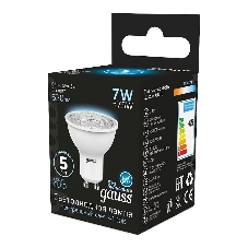 Лампа светодиодная Gauss MR16 7Вт цок.: GU10 спот 220B 4100K св. свеч. белый нейт. MR16 (упак.: 10 шт)