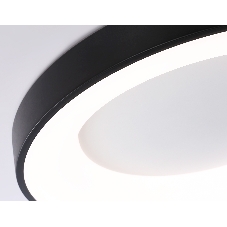 Потолочный светодиодный светильник Ambrella light FZ1403 BK черный IP20 48W 3000K-6500K D500*50 (ПДУ ИК)