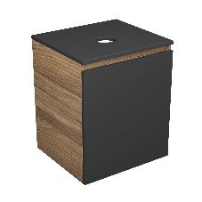 Тумба Bau Dream Blackwood 50 графит, раковина BAU Nimb 50х36, выпуск клик клак, белый