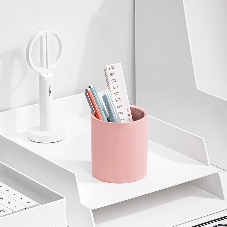 Стакан для канцелярских принадлежностей Deli ENS023 PINK Nusign круглая 83x95мм пластик розовый