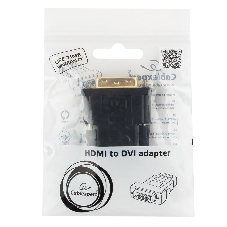 Переходник Cablexpert HDMI-DVI 19F/19M золотые разъемы, пакет, черный