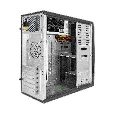 Компьютерный корпус Miditower ExeGate CP-604-UNS350 (ATX, БП UNS350 с вент. 12см, 2*USB, аудио, черный)