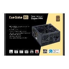 Блок питания 750W ExeGate 80 PLUS Bronze 750PPH-S (ATX, APFC, SC, КПД 85% (80 PLUS Bronze), 12cm fan, 24pin, 2x(4+4)pin, 4xPCI-E, 8xSATA, 4xIDE, кабель 220V 1,8м с защитой от выдергивания, black, Color Box)