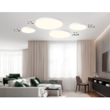 Потолочный светодиодный светильник Ambrella light FV5535 WH белый LED 90W 3000K D600*58 (Без ПДУ)