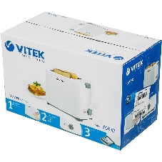 Тостер Vitek VT-1587 белый, 700 Вт, 2 слота