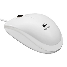Мышь проводная Logitech B100 белый, 1000 dpi, USB, кнопки - 3