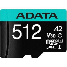 Флеш карта MICRO SDXC 512Gb W/AD. AUSDX512GUI3V30SA2-RA1 ADATA