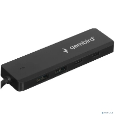 Разветвитель USB3.1 Gembird UHB-C425, 2xUSB, 2xType-C, с доп.питанием (порт Type-C), кабель Type-C 19см
