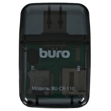 Кард-ридер Buro BU-CR-110 черный/MMC/MS/MS Duo/MS Micro M2/MS Pro/RS-MMC/SD/SDHC/TF/micro-SD/miсro-SDHC/USB 2.0/пластик