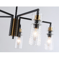 Люстра Ambrella light LH56113/5 BK/BS/CL черный/латунь/прозрачный E14*5 max 40W D605*350