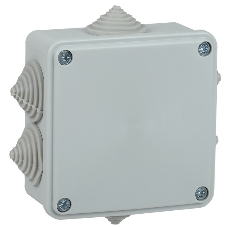 Коробка распаячная IEK КМ для о/п 100х100х45мм IP44 6 вводов (7035)