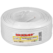 Кабель Rexant Кабель телефонный 4 жилы 100м CCA белый (ШТЛП-4)