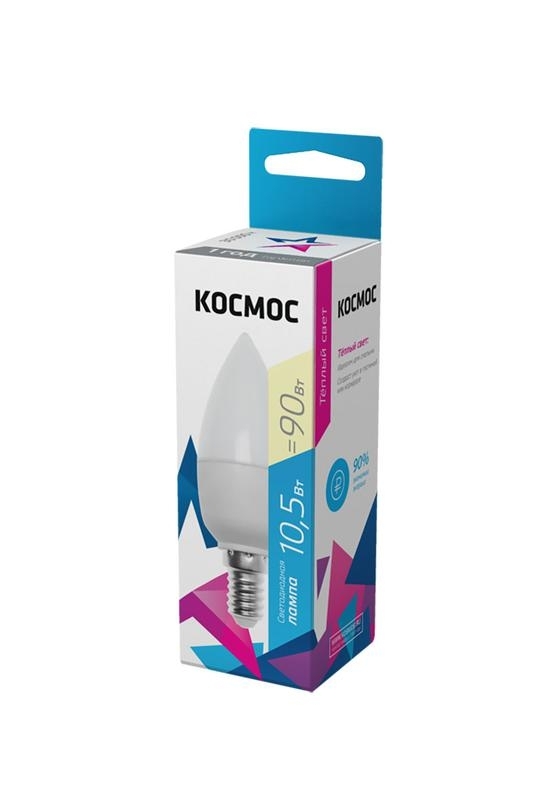 Лампа светодиодная Космос LED BASIC CN 10.5Вт 220В E14 3000К