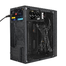 Компьютерный корпус Minitower ExeGate mEVO-9301-EVO800 (mATX, БП EVO800RGb с вент. 12см, с окном, 2хUSB+1хUSB 3.0, HD аудио, черный, с RGb подсветкой)