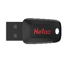 Флешка USB Netac U197 (NT03U197N-064G-20BK), 64Gb, USB 2.0, R/W 25/10, черный/красный