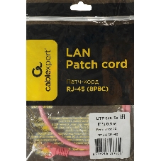 Патч-корд UTP Cablexpert cat.5e, 0.5м, литой, многожильный, розовый