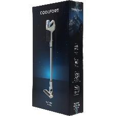 Пылесос вертикальный Coolfort CF-3006 белый/голубой, питание от аккумулятора, 130 вт, уборка сухая, пылесборник 0.5 л, работа от АКБ max 30 мин.
