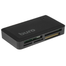 Кард-ридер Buro BU-CR-201/черный/MMC/MS/RS-MMC/SD/SDHC/USB 2.0/пластик