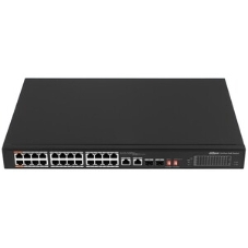 Коммутатор Dahua DH-S3226-24ET-240, 24×100 Мбит/с PoE + 2×1 Гбит/с Combo, неуправляемый
