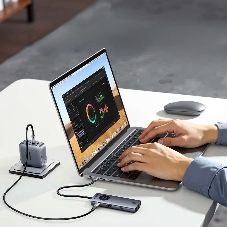 USB-концентратор Vention TQZHB, USB Type-C, USB/HDMI/RJ-45/USB Type-C, USB Type-C
