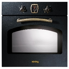 Встраиваемая электрическая духовка Korting OKB 460 RN/59.8 х 59.5 x 56 см, 6 режимов нагрева, аналоговые часы в классическом стиле Frank Muller, таймер, черный+бронза